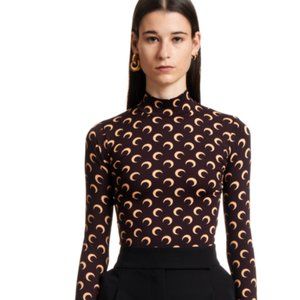 MARINE SERRE inspired Brown Moon Turtleneck